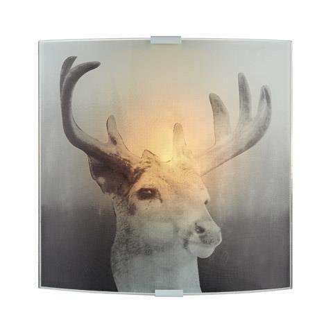 Seinävalaisin Deer 225x265 mm harmaa kuvioitu