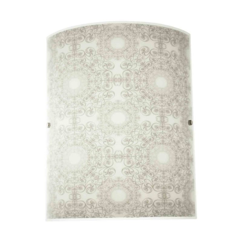 Seinävalaisin Dream 300x380 mm lasi valkoinen/harmaa kuvioitu