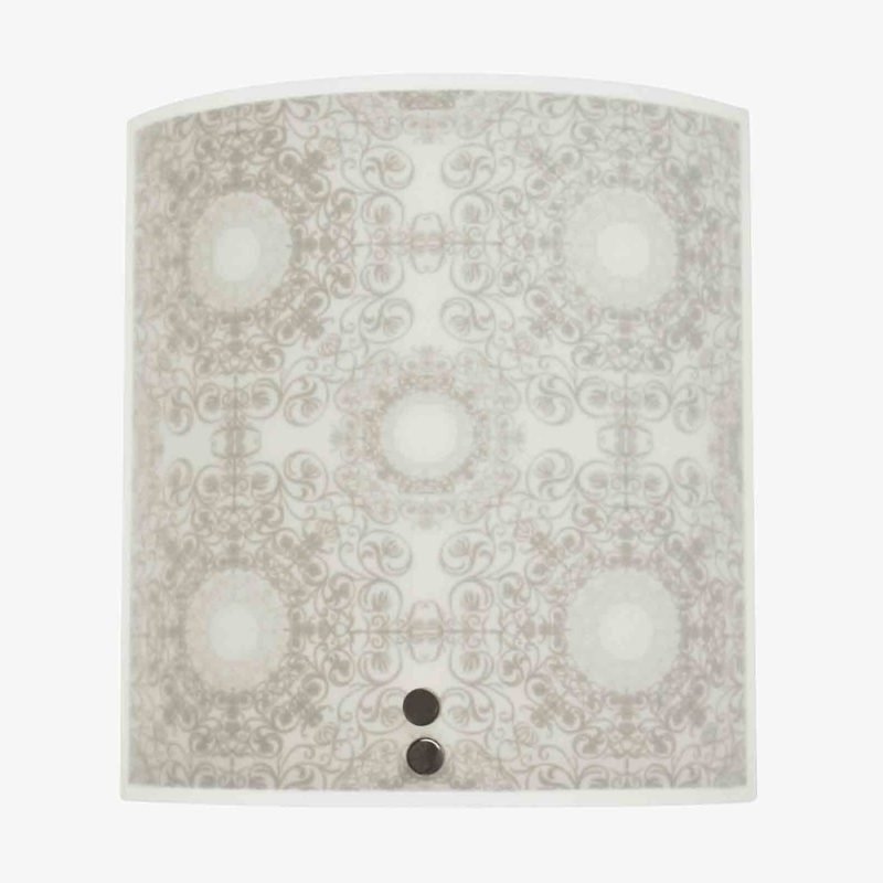 Seinävalaisin Dream XS 200x220 mm lasi valkoinen/harmaa kuvioitu