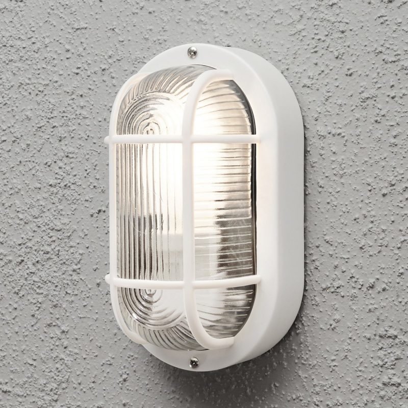 Seinävalaisin Elmas 7650-200 120x105x200 mm ovaali valkoinen