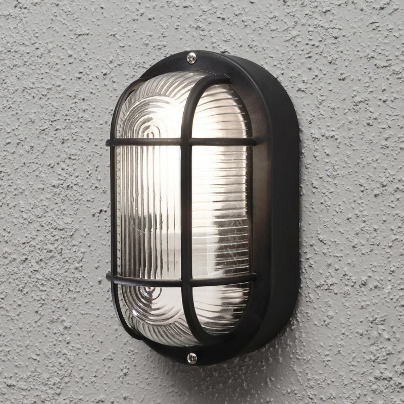 Seinävalaisin Elmas 7650-750 120x105x200 mm ovaali musta