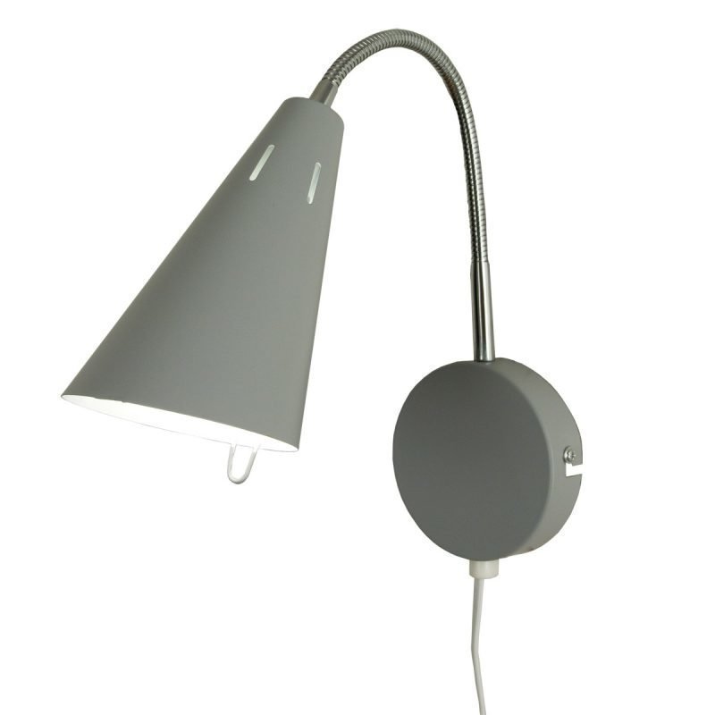 Seinävalaisin Eva 100x290x250 mm harmaa/kromi