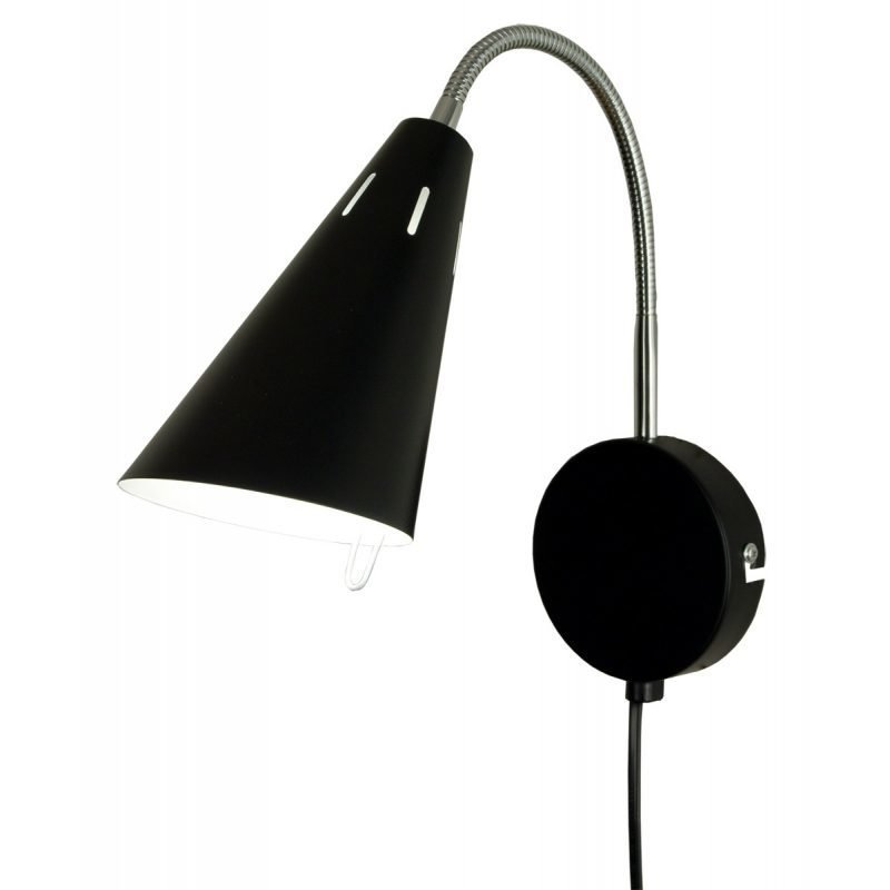 Seinävalaisin Eva 100x290x250 mm musta/kromi