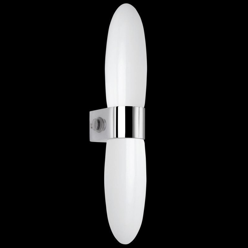 Seinävalaisin H2O 2808 400x105x72 mm IP44 2-osainen opaalilasi/kromi