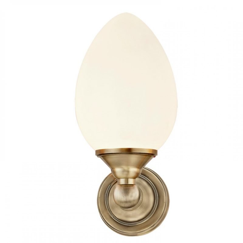 Seinävalaisin Luigi IP44 110x145x235 mm antiikkimessinki/valkoinen