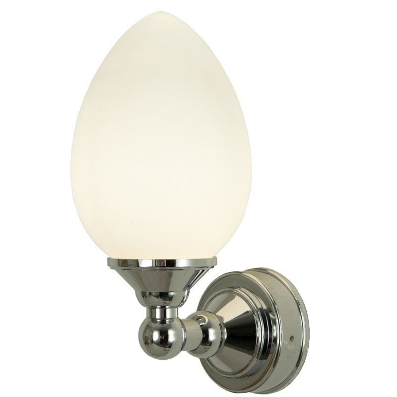 Seinävalaisin Luigi IP44 110x145x235 mm kromi/valkoinen