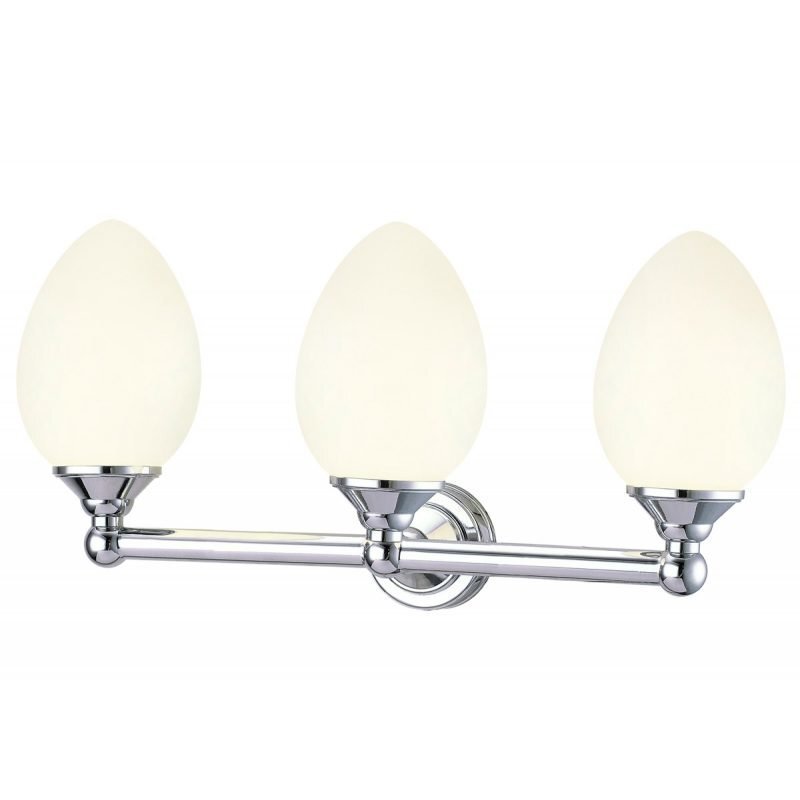 Seinävalaisin Luigi IP44 550x145x235 mm 3-osainen kromi/valkoinen