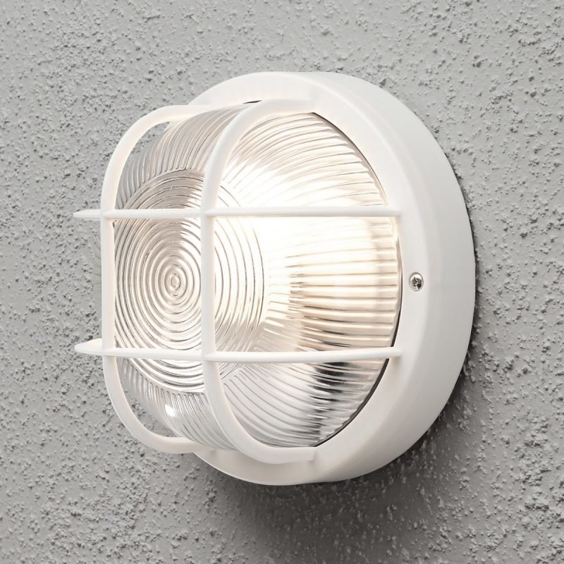 Seinävalaisin Mantova 7651-200 Ø 185x105 mm pyöreä valkoinen