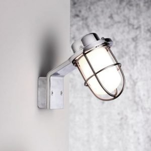 Seinävalaisin Marina IP44 86x150x140 mm kromi/opaali lasi