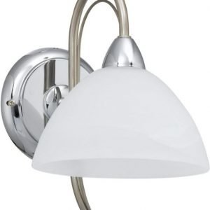 Seinävalaisin Milea 170x245 mm harjattu teräs/kromi/valkoinen