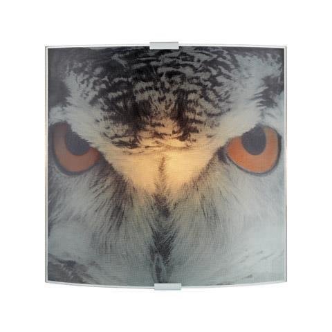 Seinävalaisin Owl 225x265 mm harmaa kuvioitu
