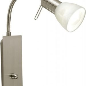 Seinävalaisin Prince 1 70x280 mm valkoinen/harjattu teräs