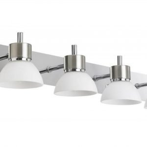 Seinävalaisin Rio 600x110 mm 4-osainen satiini nikkeli/opaali IP21