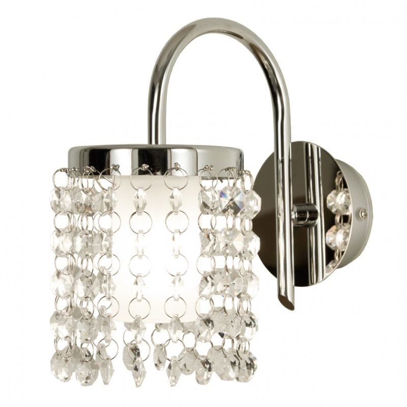 Seinävalaisin Teresa IP44 90x186x178 mm kromi/lasi