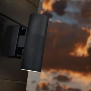 Seinävalaisin Tin 52x100x168 mm ylös/alas musta