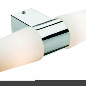 Seinävalaisin Vällinge 360x70 mm 2-osainen kromi/opaalilasi IP21 pistorasialla