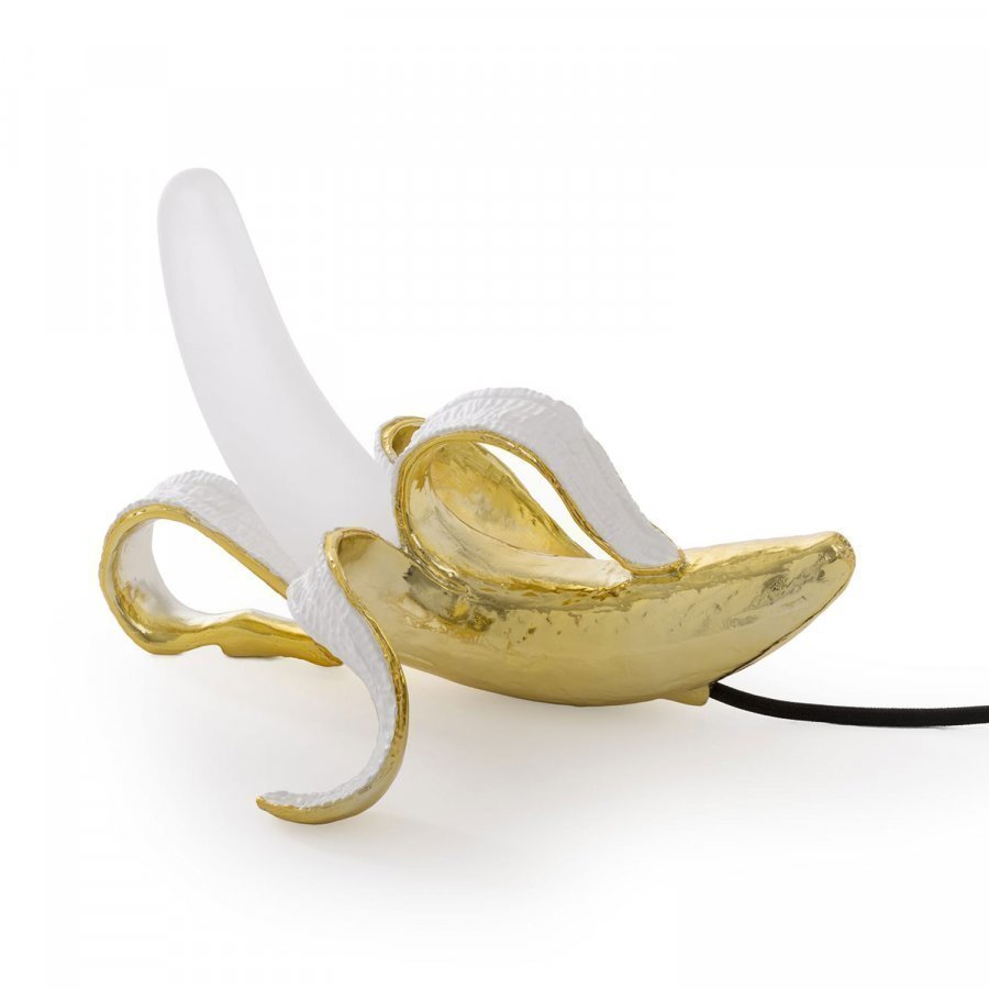 Seletti Banana Lamp Huey Pöytävalaisin Valkoinen / Kulta