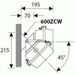 Säädettävä seinäkiinnikepari 600ZCW MB Bruno valaisimille