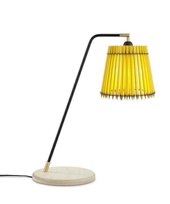 Tom Rossau Pencil Korkea Pöytävalaisin Keltainen / Musta