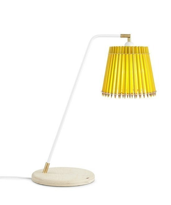 Tom Rossau Pencil Korkea Pöytävalaisin Keltainen / Valkoinen