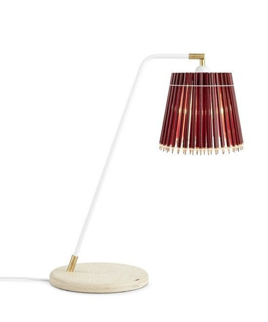Tom Rossau Pencil Korkea Pöytävalaisin Punainen / Valkoinen