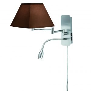 Trio Hotel Led Seinävalaisin Lukuvalolla Ruskea E14 3