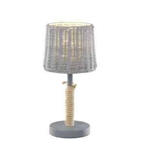 Trio Rotin Pöytävalaisin Harmaa