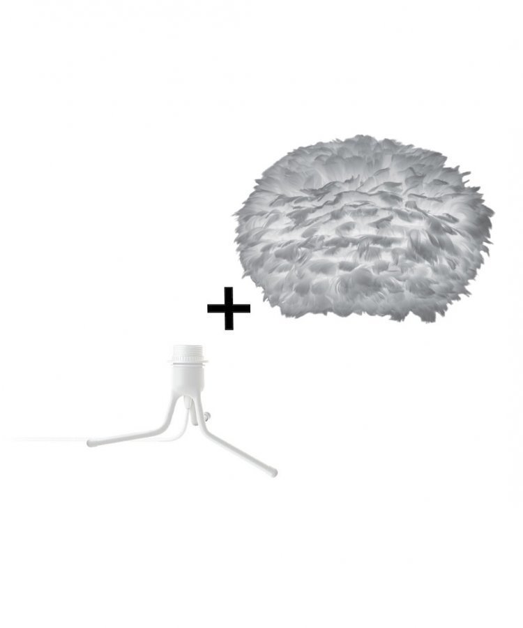 Vita Eos Large Lattiavalaisin + Mini Jalka Harmaa / Valkoinen