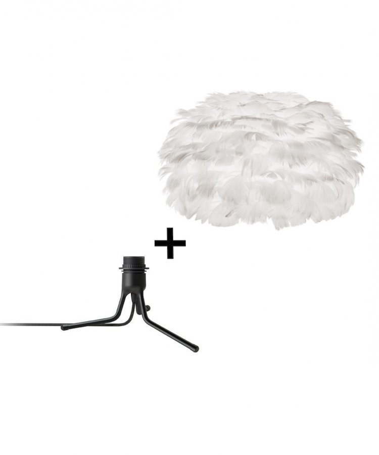 Vita Eos Large Lattiavalaisin + Mini Jalka Valkoinen / Musta