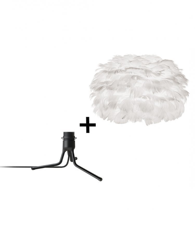 Vita Eos Medium Pöytävalaisin + Mini Jalka Valkoinen / Musta