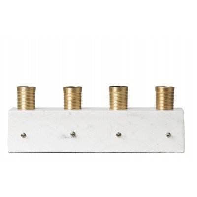 Watt&Veke AB Brasse Adventti Kynttilänjalka marmor Vit