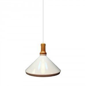 White Wide Cone LED Pendant