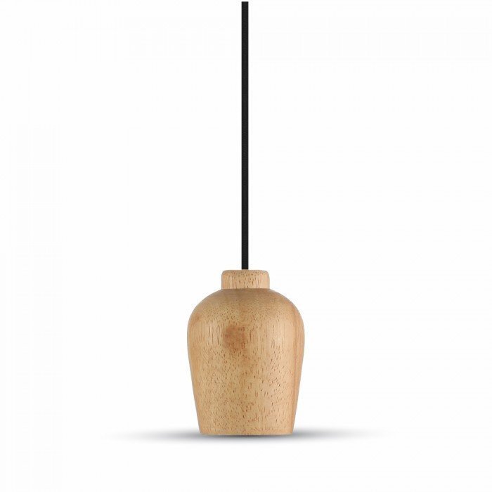 Wood LED Pendant Black Wire