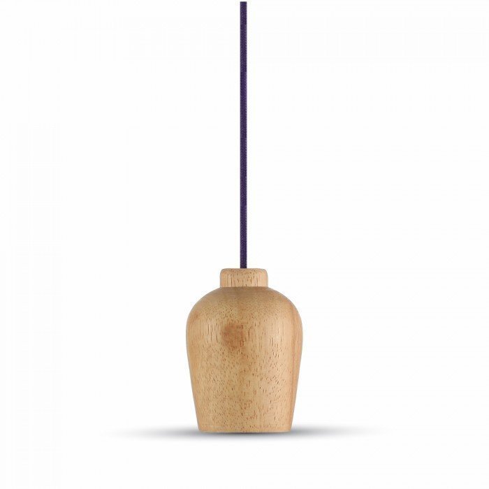 Wood LED Pendant Purple Wire
