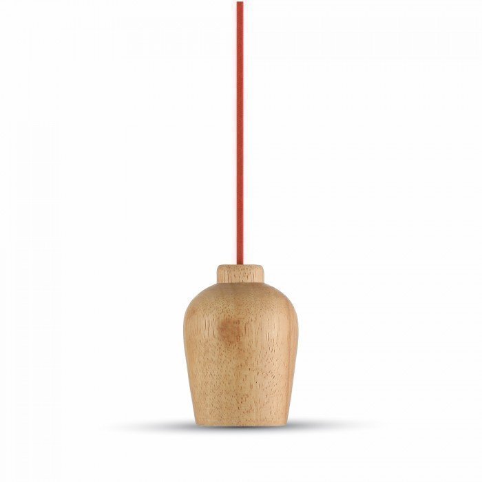 Wood LED Pendant Red Wire