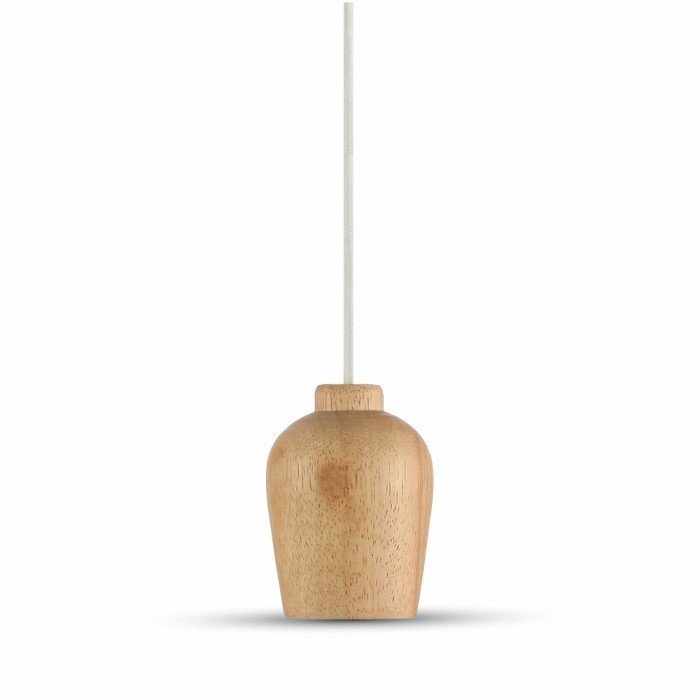 Wood LED Pendant White Wire
