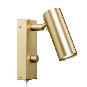 Örsjö Belysning Puck Seinävalaisin Yksi Lamppu Messinki