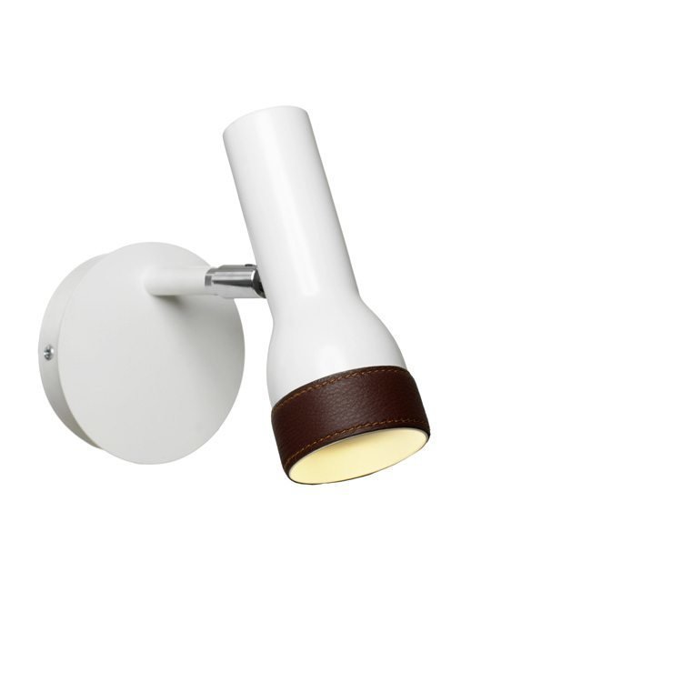 Örsjö Belysning Talk Seinävalaisin Valkoinen / Ruskea Nahka